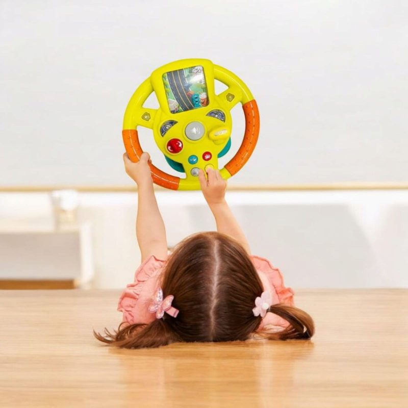 Car Steering Wheel Toy for Kids Simulation Driving Car Toy with Light & Sound Mode Experience The Fun of Driving Car Toys - Little Driver Steering Wheel - Image 4