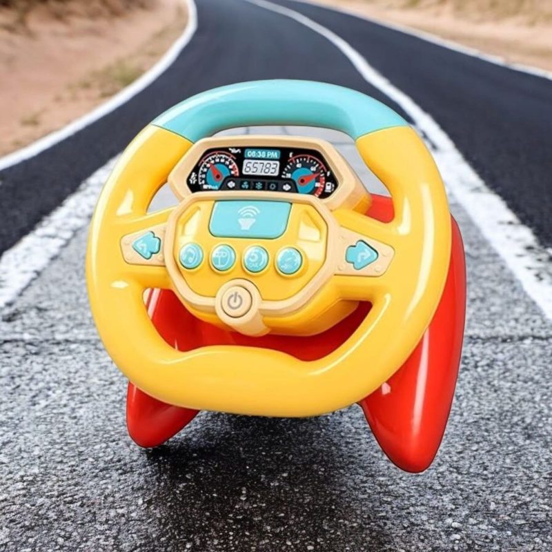 Car Steering Wheel Toy – Fun Simulated Driving with Lights, Sounds, and Learning Features for Toddlers & Kids_Yellow