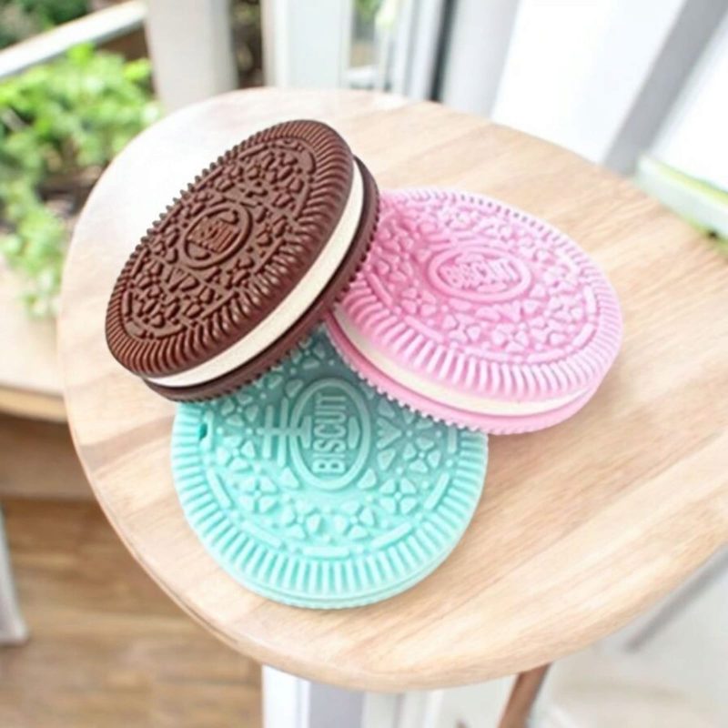 Cookie Shape Soft Silicone Teether BPA Free Teething Toy for Babies with Textured Surface for Soothing Gums