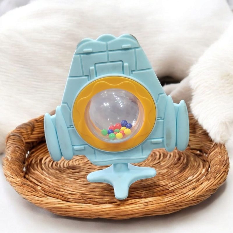 Rocket Silicone Teether for Baby, BPA Free Food Grade Silicone Teether for Babies to Soothe Their Gums, Chewing with Rattle Teething Toy, Rattle Teether for 6 to 12 Months - Image 2