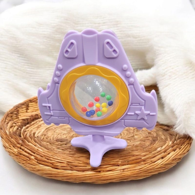 Rocket Silicone Teether for Baby, BPA Free Food Grade Silicone Teether for Babies to Soothe Their Gums, Chewing with Rattle Teething Toy, Rattle Teether for 6 to 12 Months - Image 3