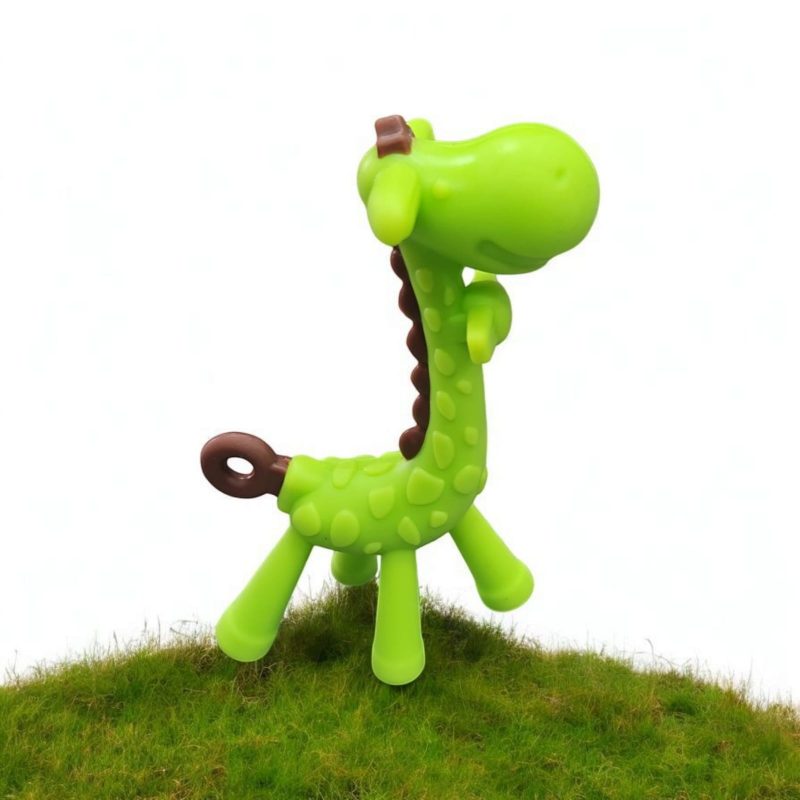 Giraffe Shape Food Grade/BPA Free Silicone Teething Baby Teether(Color may vary) - Image 4