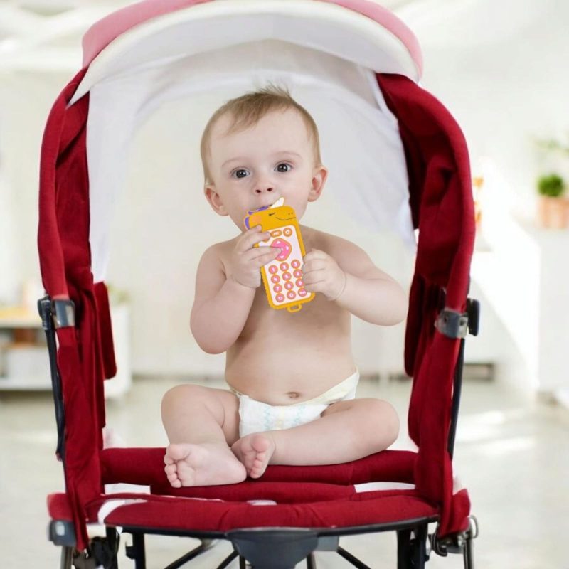 Silicone Teether for Baby, Remote Teether 3+ Months and 3 to 12 Months Baby Helps Biting Skills Development Teething Toys for Babies and Toddlers Baby First Gift Baby Chewing Training Tool Sensory Stimulator Baby Teeth Reliever BPA-Free - Image 2