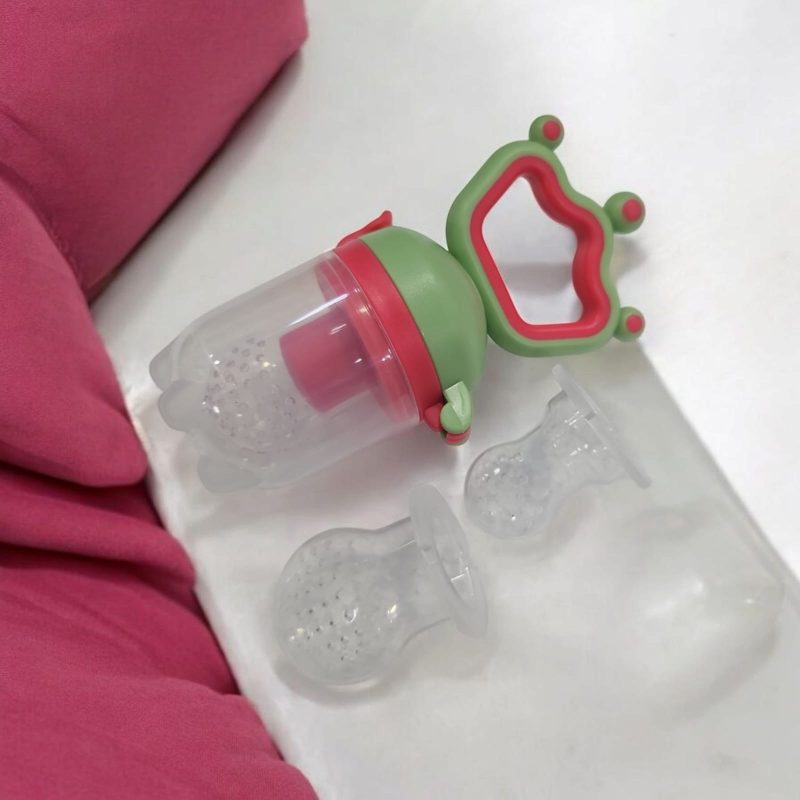 Soft Silicone Nibbler with Extra Mesh for Babies, Baby Fruit & Food Feeder, Anti Choking Fruit Pacifier, Teether for Infant, 100% BPA Free, 3 Months+