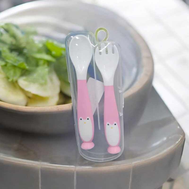 Bendable Weaning Spoon & Fork Set with Rounded Tip,Baby Feeding Spoons, Baby Self Feeding, Baby Cutlery, Heat-Resistant  for Toddler, Bpa Free, Food-Grade Material - Image 2