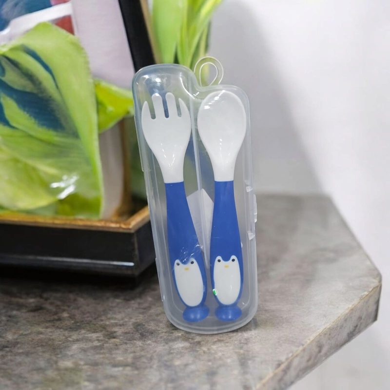 Bendable Weaning Spoon & Fork Set with Rounded Tip,Baby Feeding Spoons, Baby Self Feeding, Baby Cutlery, Heat-Resistant  for Toddler, Bpa Free, Food-Grade Material