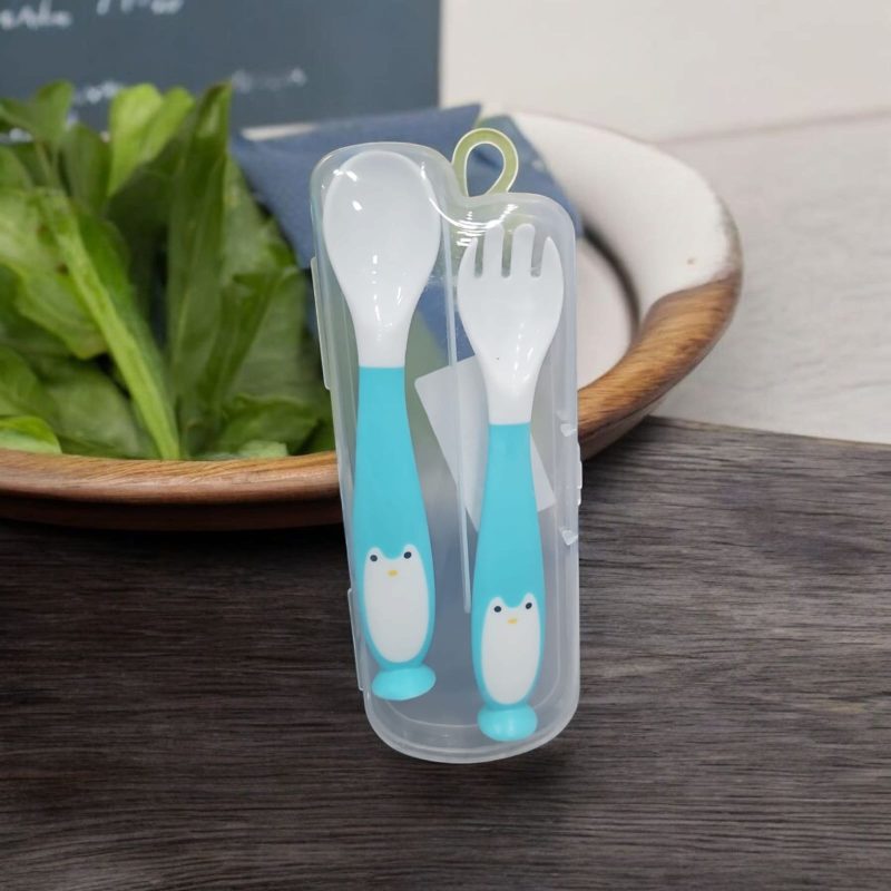 Bendable Weaning Spoon & Fork Set with Rounded Tip,Baby Feeding Spoons, Baby Self Feeding, Baby Cutlery, Heat-Resistant  for Toddler, Bpa Free, Food-Grade Material - Image 5