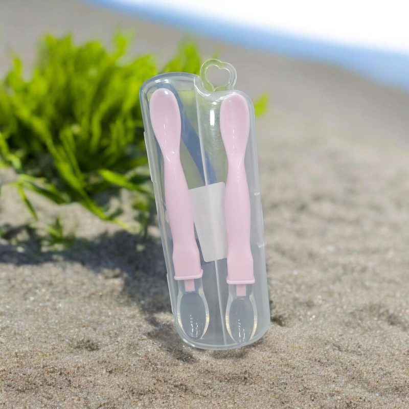 Baby Self Feeding Spoon Set, Soft Silicone Tip, Bpa Free, 2 Pcs - Image 2