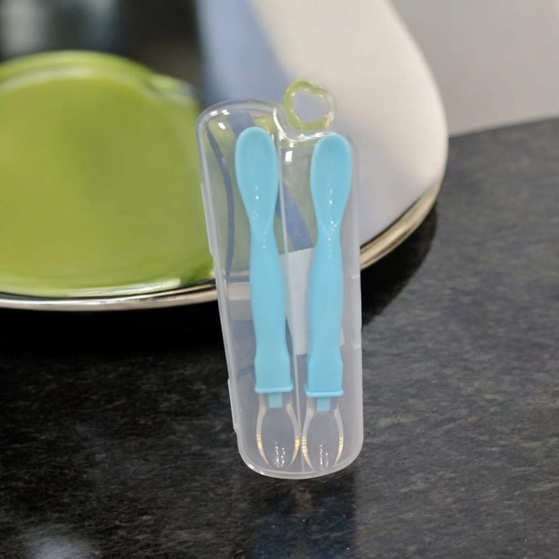 Baby Self Feeding Spoon Set, Soft Silicone Tip, Bpa Free, 2 Pcs - Image 4