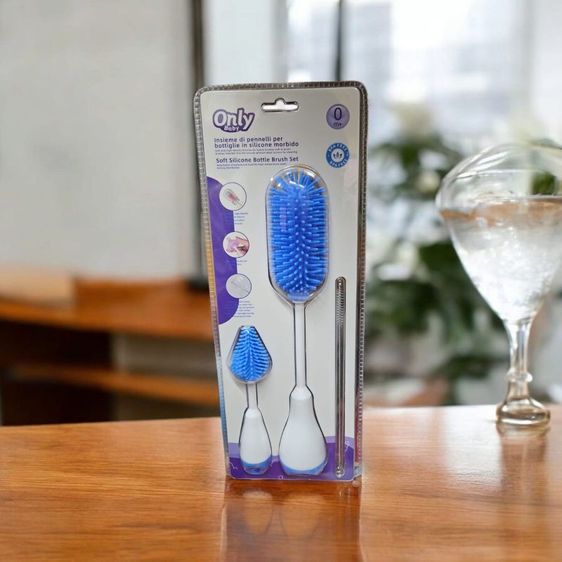 3in1 Baby Bottle Cleaner Brush Set | Silicone Bristle Brush for Bottle Brush Cleaner, Straw Brush, Pacifier & Bottle washer Brush | Multifunctional Baby Bottle Cleaning Brush - Image 4