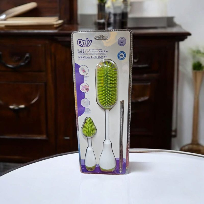 3in1 Baby Bottle Cleaner Brush Set | Silicone Bristle Brush for Bottle Brush Cleaner, Straw Brush, Pacifier & Bottle washer Brush | Multifunctional Baby Bottle Cleaning Brush - Image 5