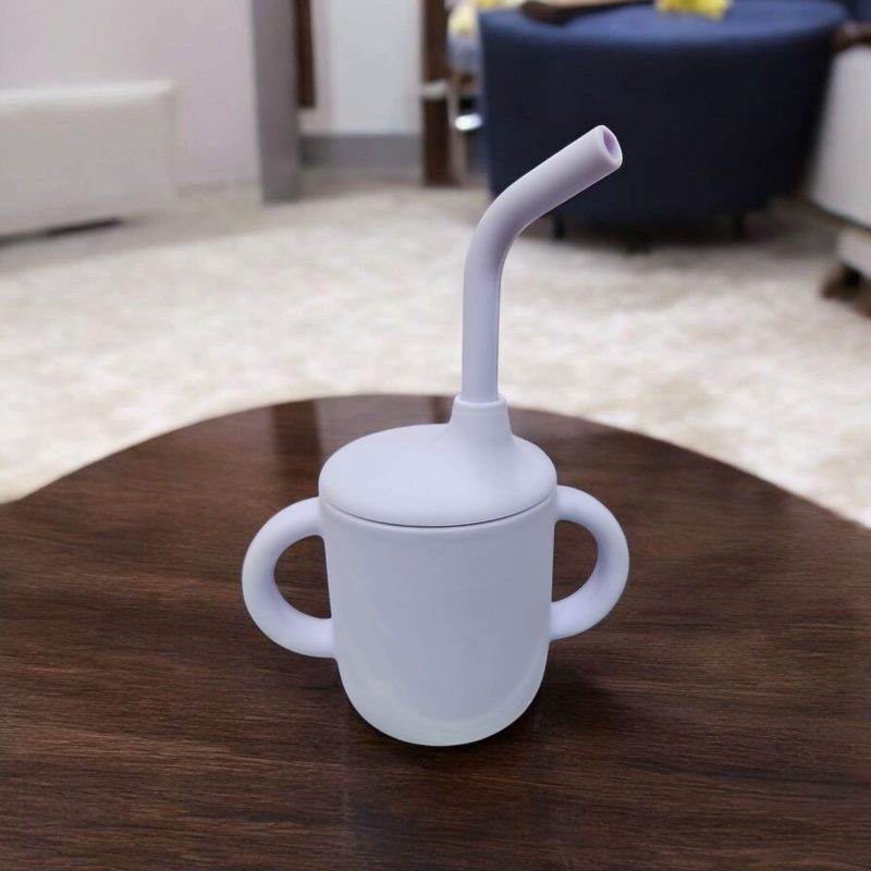Mini Cup + Straw, Bpa-Free Silicone Sipper For Baby And Toddler, Anti-Spill Sippy With Soft Lid, Cleaning Brush, Ideal Infants Kids 6+Mths - Image 2