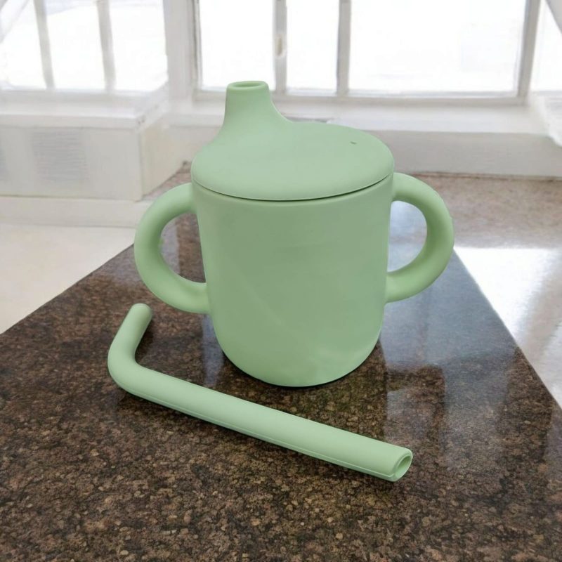 Mini Cup + Straw, Bpa-Free Silicone Sipper For Baby And Toddler, Anti-Spill Sippy With Soft Lid, Cleaning Brush, Ideal Infants Kids 6+Mths - Image 4