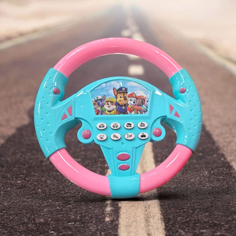 Car Steering Wheel Toy Simulate Driving Car Copilot Steering Wheel Electric Baby Toys with Sound Driving Vocal Toy Kids Musical Educational Stroller - Image 2