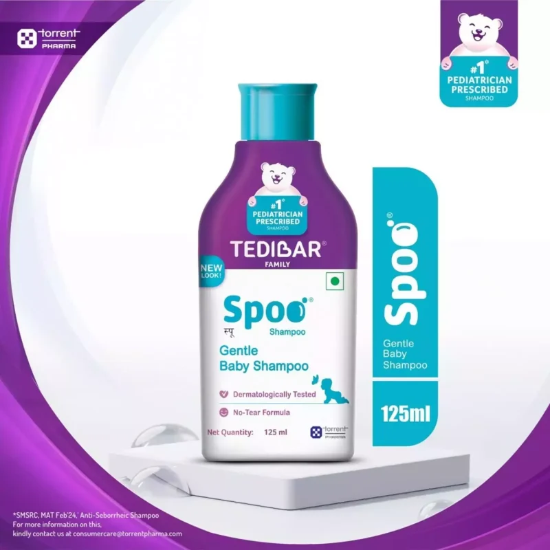 Tedibar Spoo Gentle Baby Shampoo No Tears | Gentle On Scalp | No.1 Pediatrician Prescribed 125ml
