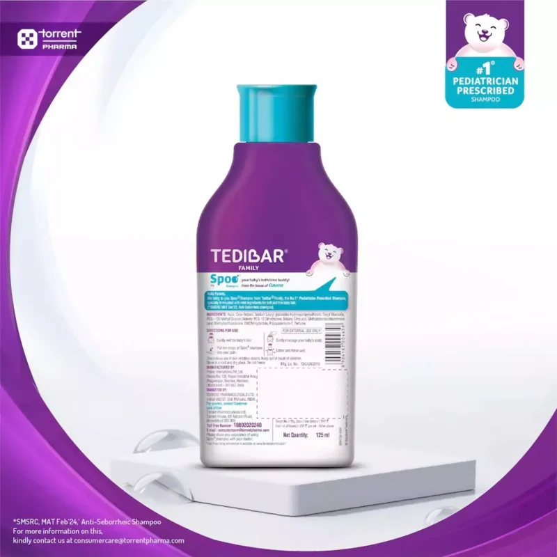 Tedibar Spoo Gentle Baby Shampoo No Tears | Gentle On Scalp | No.1 Pediatrician Prescribed 125ml - Image 2