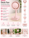 USB Rechargeable 3 speed Mini Portable Hand Fan With Noise Cancelling Design Battery Operated Personal Fan for Women, Office, Travel, Mini USB Desk Fan for Home, Kitchen, Dining Room