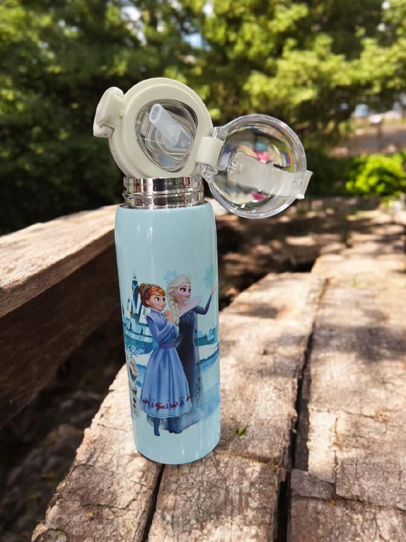 HBC-18896 Double Walled Stainless Steel Sipper Water Bottle for Kids 500 ML| Adorable Pirate Doodle Print, Lightweight, leakproof Insulated Water Bottle animal print - Image 5