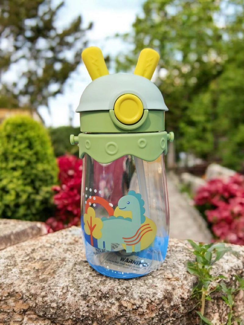 GBT-4972 490ml small Bunny Design Anti-Leak BPA-Free Spill Proof Cap Closure Kids Water Bottle with Straw And Strap for School Home and outdoor use - Image 3