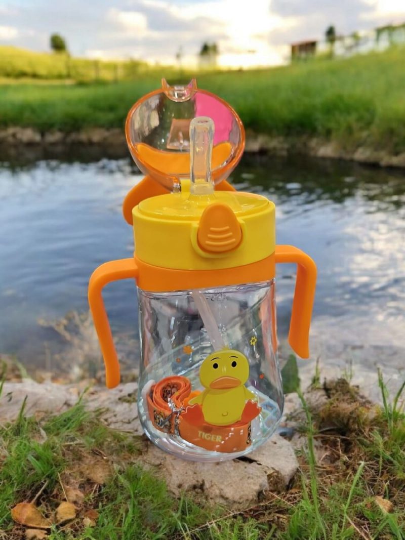 GBT-520 450ml Bunny Design Anti-Leak BPA-Free Spill Proof Cap Closure Kids Water Bottle with Straw And Strap for School Home and outdoor use - Image 5