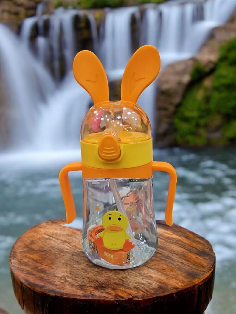 GBT-520 450ml Bunny Design Anti-Leak BPA-Free Spill Proof Cap Closure Kids Water Bottle with Straw And Strap for School Home and outdoor use - Image 6