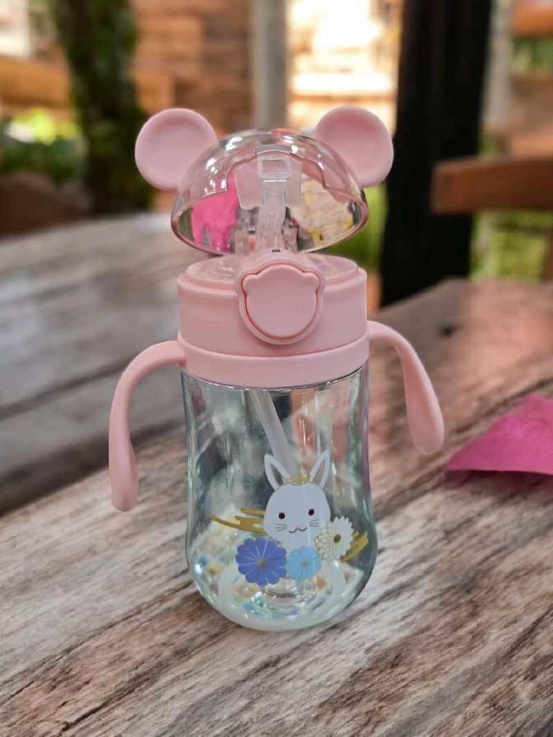 GBT-8195 Baby Giffy Sipper for Infant/Toddler 400ml, Anti-Spill Sippy Cup with Soft Silicone Straw BPA Free, 6-18+ Months - Image 4