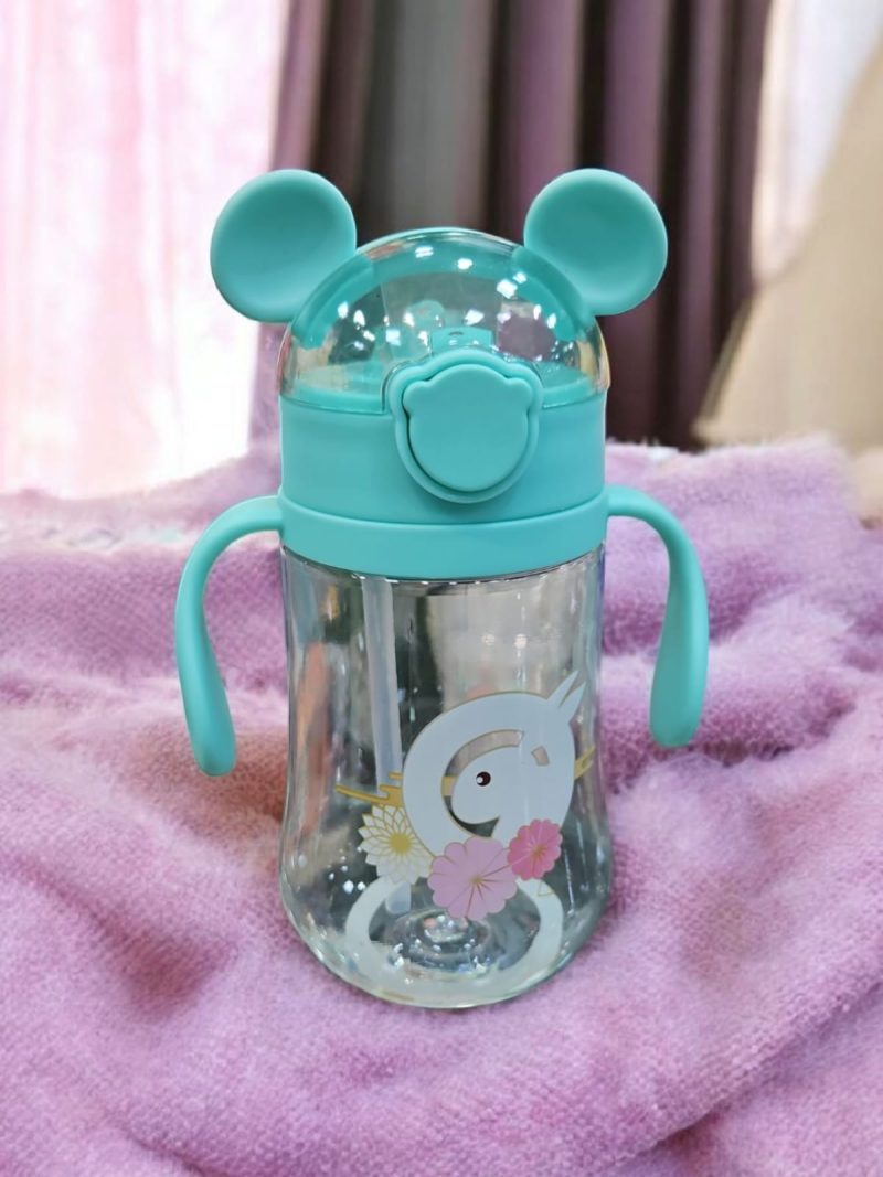 GBT-8195 Baby Giffy Sipper for Infant/Toddler 400ml, Anti-Spill Sippy Cup with Soft Silicone Straw BPA Free, 6-18+ Months - Image 2