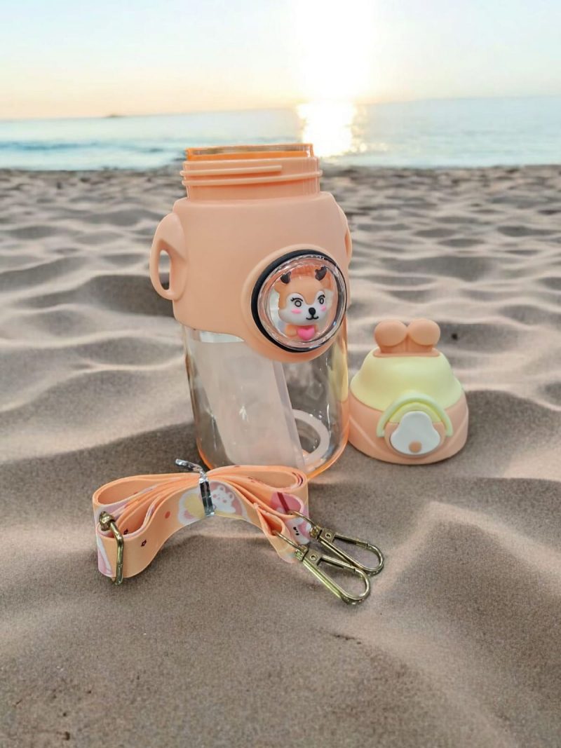 Cute Design Transparent Sipper Water Bottle, with Adjustable Strap - Image 3