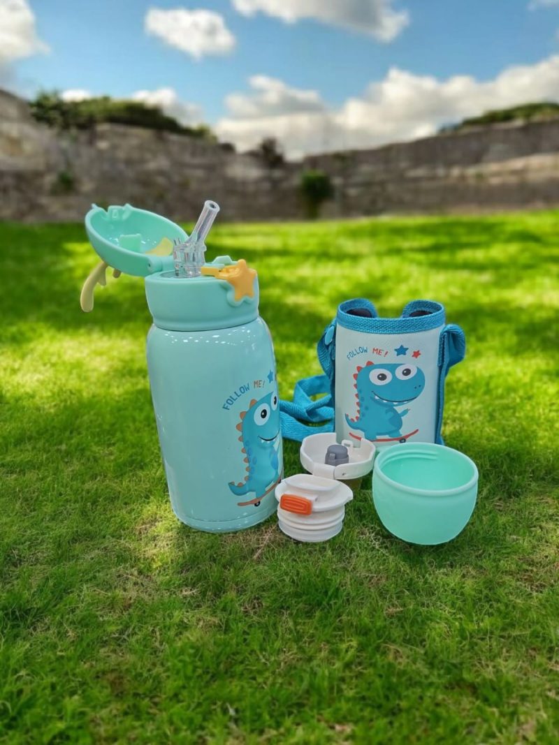 Water Bottle for Kids, Vacuum Insulated Stainless Steel Flask with Straw, Cup & Holder Bag, Double Walled Flask, Leak Proof, BPA Free - Image 5