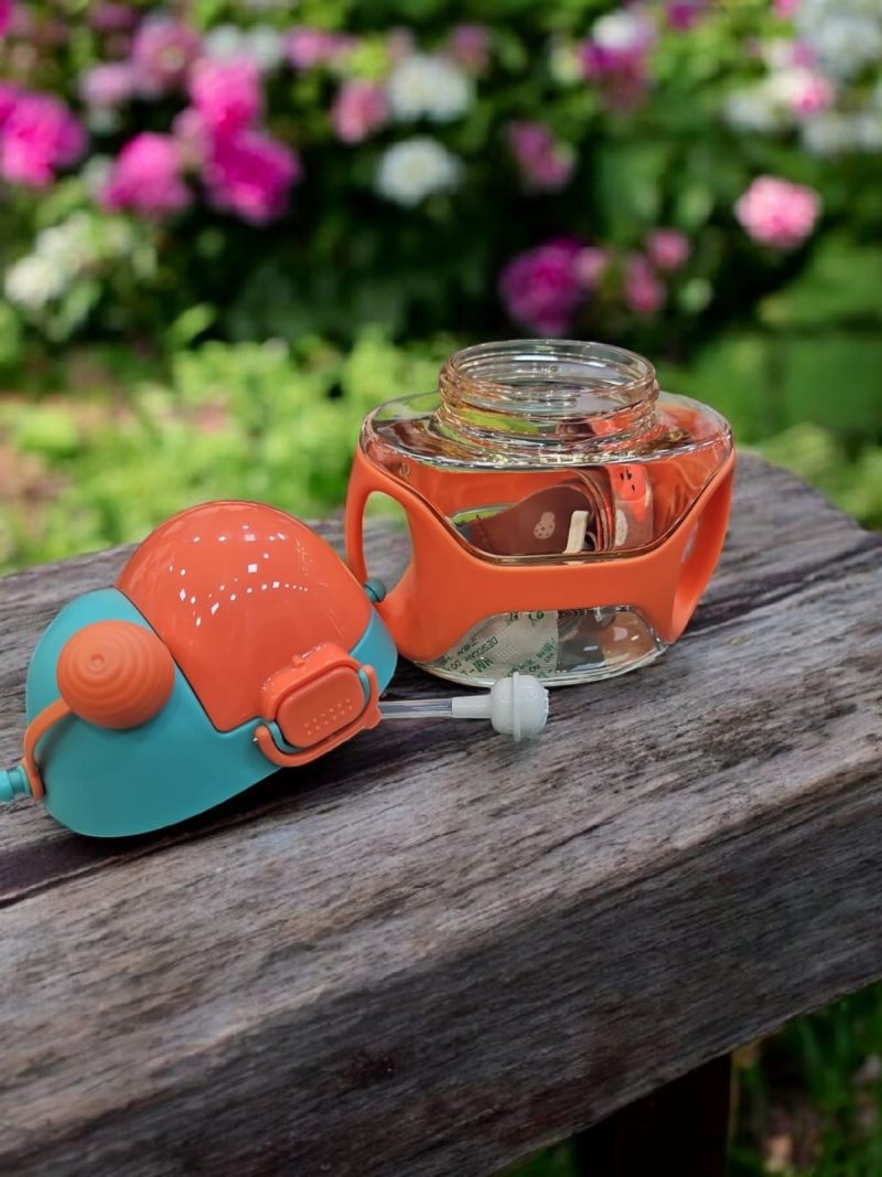2 in 1 Water Bottle 500ML Cold Drinks Double Mouth Flip and Sip Drink Straw Sipper Push Lock Leak Proof Food Grade BPA Free Strap - Image 4