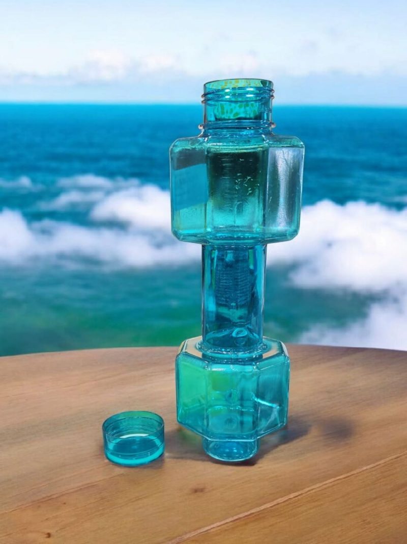 Plastic Dumbbell Shape Water Bottle Plastic Portable Dumble Water Bottle