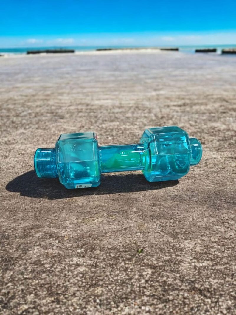 Plastic Dumbbell Shape Water Bottle Plastic Portable Dumble Water Bottle - Image 3
