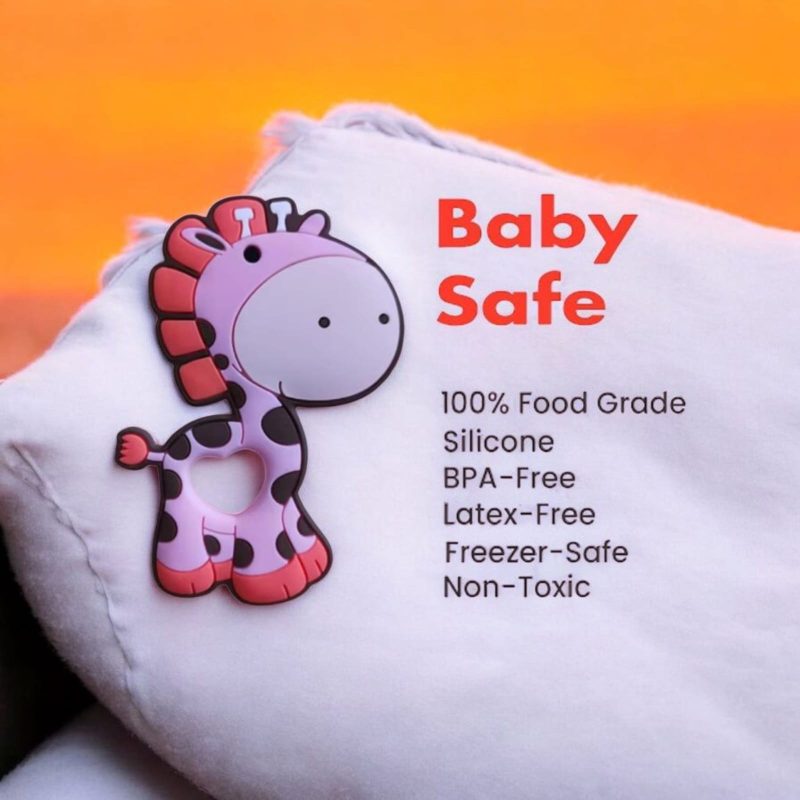Baby Soft Silicone Giraffe Shape Teething Toy - Image 2