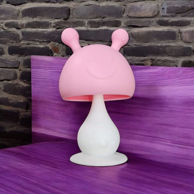 Mushroom Shape Baby Silicone Soother for 6 to 18 Months with Travel Case Teething Toy for Babies, Soother for Infants Sore Gums - Image 2