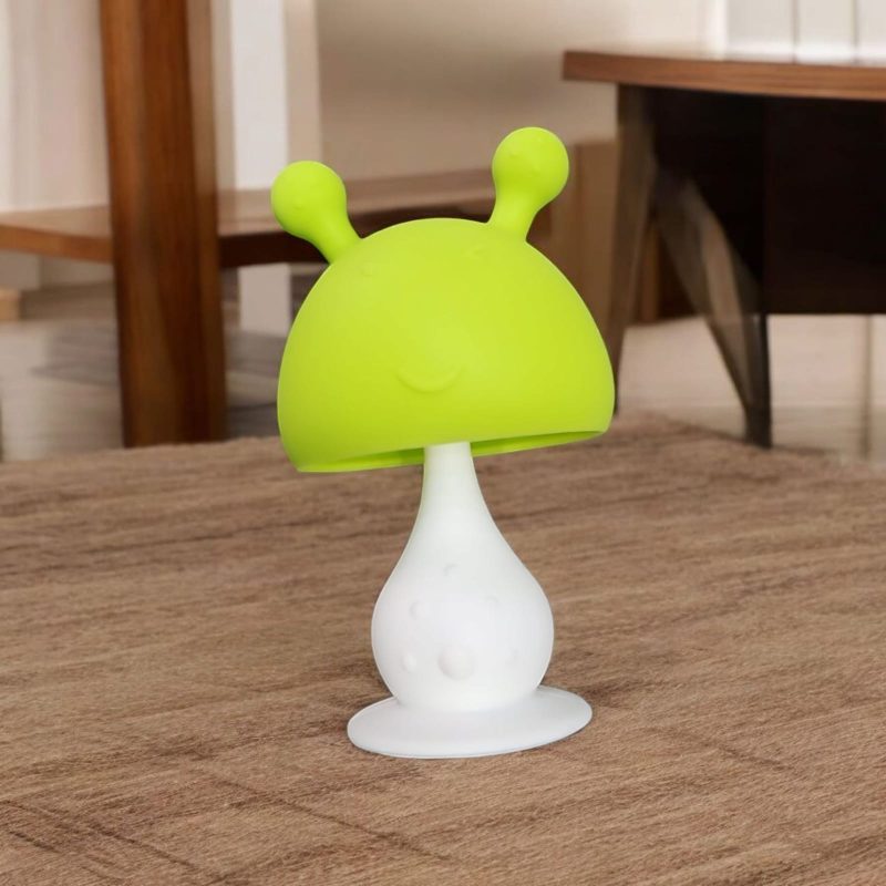 Mushroom Shape Baby Silicone Soother for 6 to 18 Months with Travel Case Teething Toy for Babies, Soother for Infants Sore Gums - Image 3