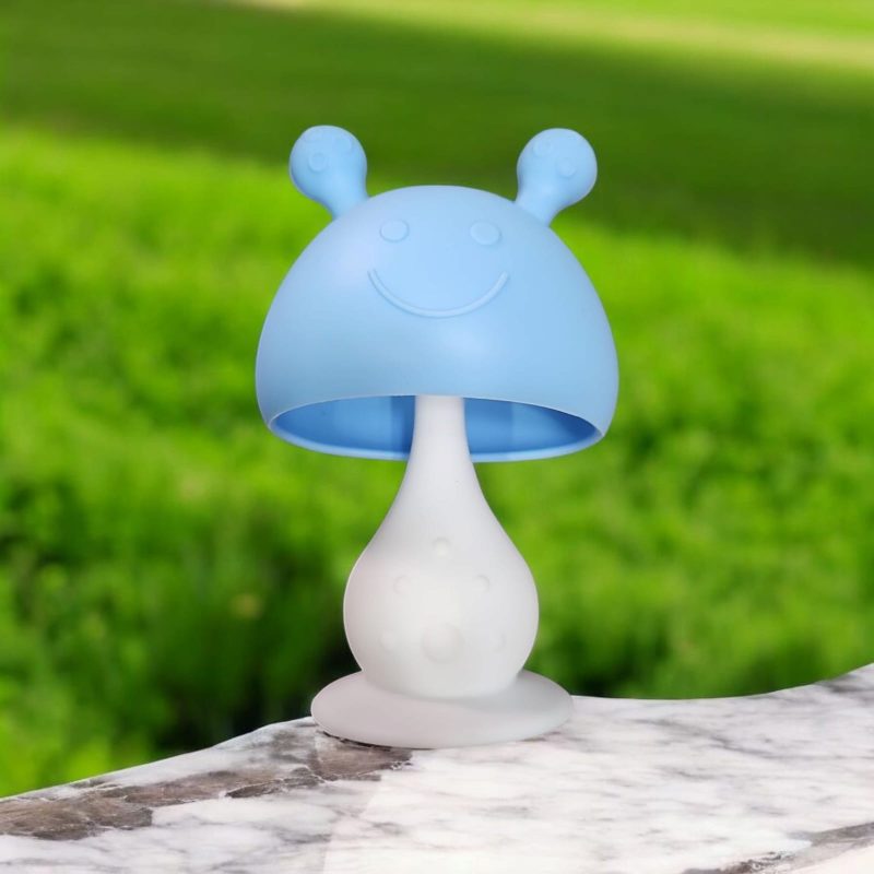 Mushroom Shape Baby Silicone Soother for 6 to 18 Months with Travel Case Teething Toy for Babies, Soother for Infants Sore Gums - Image 4
