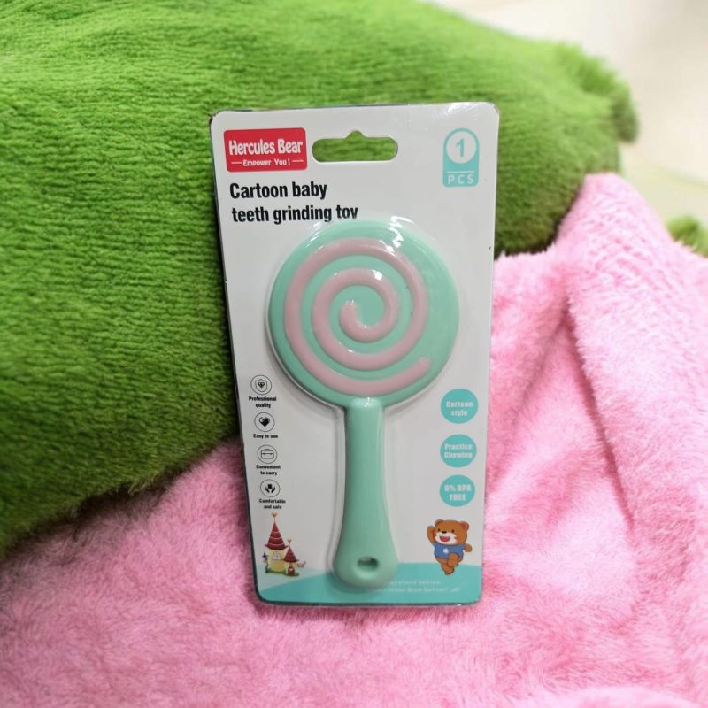 Lollipop Shape Silicone Baby Teether for Babies Teething Relief Soothing Sore Gums Chew Infant Toys - Image 3