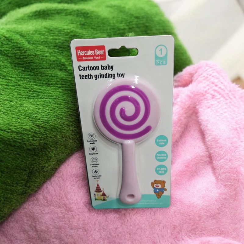 Lollipop Shape Silicone Baby Teether for Babies Teething Relief Soothing Sore Gums Chew Infant Toys - Image 4