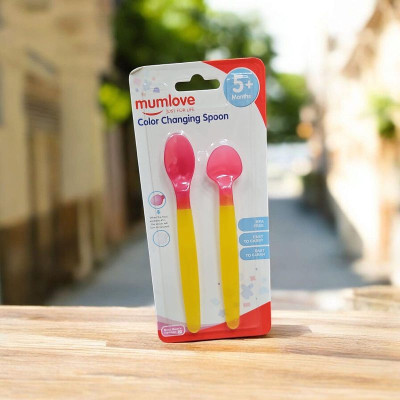 Baby Self Feeding colour changing Spoon Set, Soft Silicone Tip, Bpa Free, 2 Pcs - Image 2