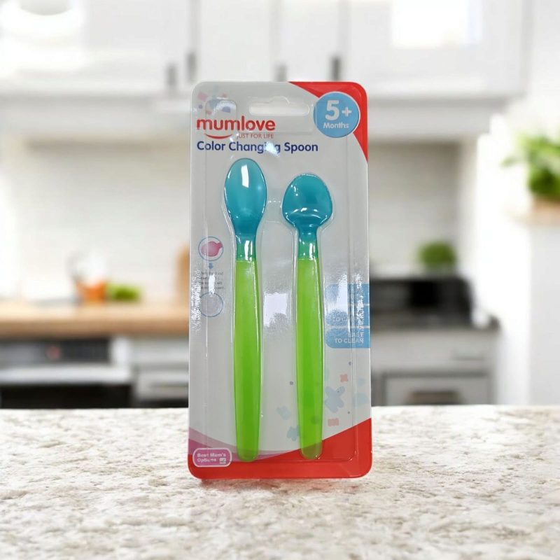 Baby Self Feeding colour changing Spoon Set, Soft Silicone Tip, Bpa Free, 2 Pcs