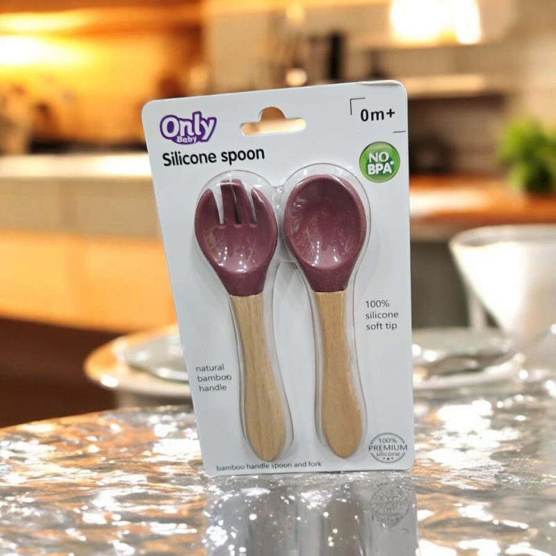 Baby Self Feeding Spoon Set, Soft Silicone Tip, Bpa Free, 2 Pcs - Image 2
