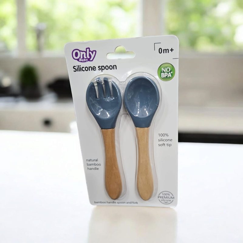 Baby Self Feeding Spoon Set, Soft Silicone Tip, Bpa Free, 2 Pcs