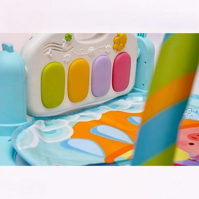 NDAS INTERNATIONAL Scrap 5 In 1 Baby Gym Mat Piano Gym Mat Rack Infant Music Fitness Rack Rattle Toy Play Crawling Mat Early Educational Toy For 0-18 Months Babies (Color-Multicolor),1 Count - Image 2