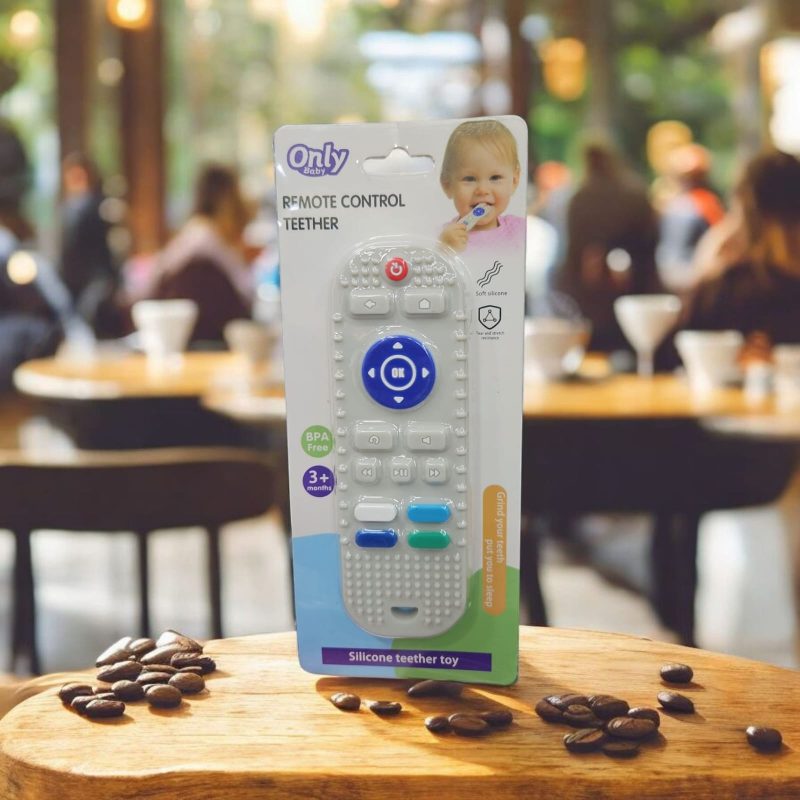 Remote Control Shape Teething Chew Toys BPA Free Silicone Remote Teether - Image 3