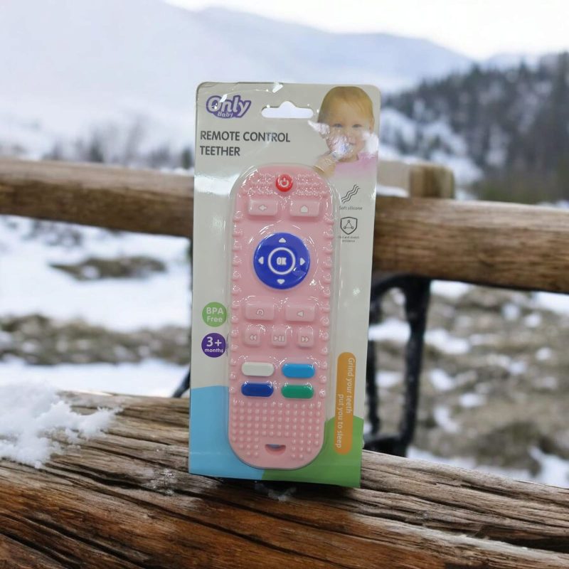 Remote Control Shape Teething Chew Toys BPA Free Silicone Remote Teether - Image 2
