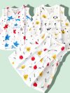 100%  Muslin Baby Girl Frock Sleeveless Front Button For Baby | Available In 3 Different Prints | Pack Of 3