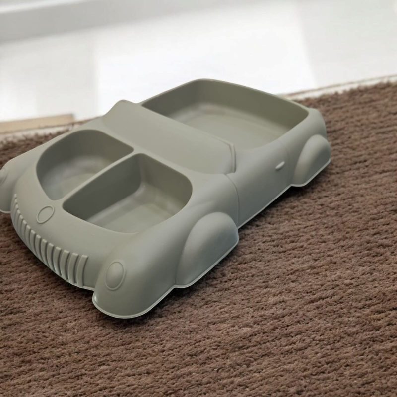 Car shape Silicone Suction Divided Plates for Babies, Kids, Toddlers – Microwave & Dishwasher Safe Baby Feeding Plates – BPA Free Silicon Stay Put Design for Mess-Free Food - Image 3