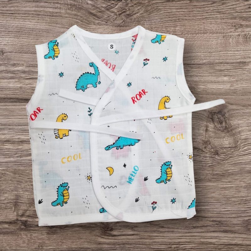 Muslin jabala Knot for Newborn Baby  - Adjustable Knot Style Cotton Dresses for babys pack of 3
