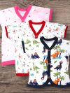 Soft Cotton Hosiery Printed Baby Front Open Half Sleeve Tshirt Tops Baby Tees Infant Front Button Clothes pack of 3