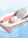 Baby Bath Tub with Digital Meter with Support Cushion Drain Plug, Portable/Foldable Travel Friendly Anti-Skid Collapsible Bathtub